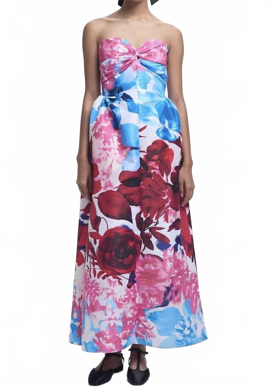 NEW KIKA VARGAS rose dress in red garden